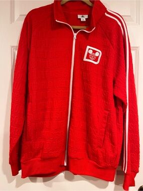 Disney Red Zip-Up Track Jacket with White Trim